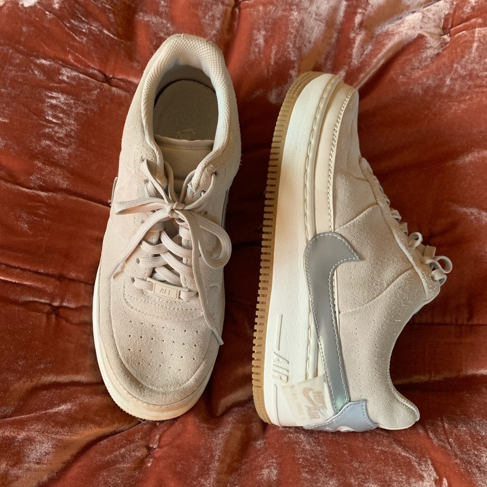 Beige limited edition air force 1’s